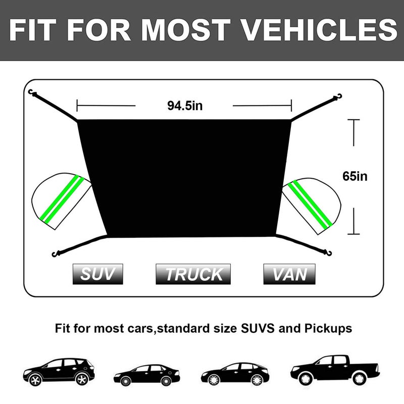 OMIGAO Extra Large Windshield Snow Ice Cover with Side Mirror Covers, Protects Windshield and Wipers from Weatherproof, Rain, Sun, Frost, Vehicles, Cars Trucks Vans and SUVs (94.5" x 65") - Image 4